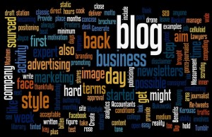 Blog on blogging powered by Wordle