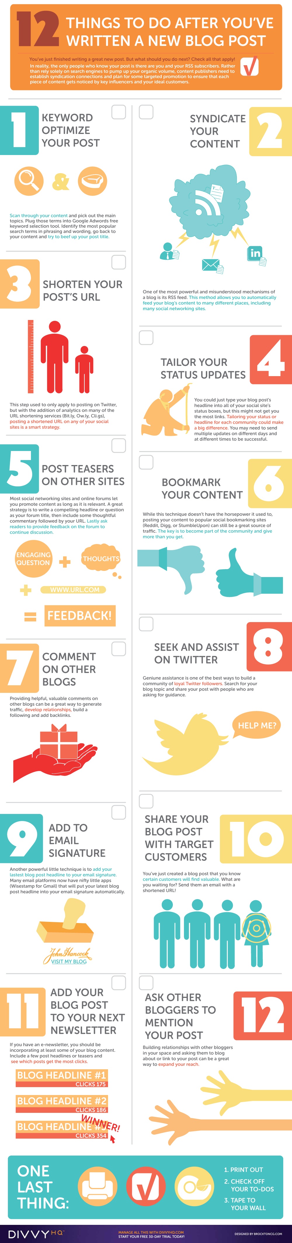 12 things to do after you've written a new blog post [Infographic]